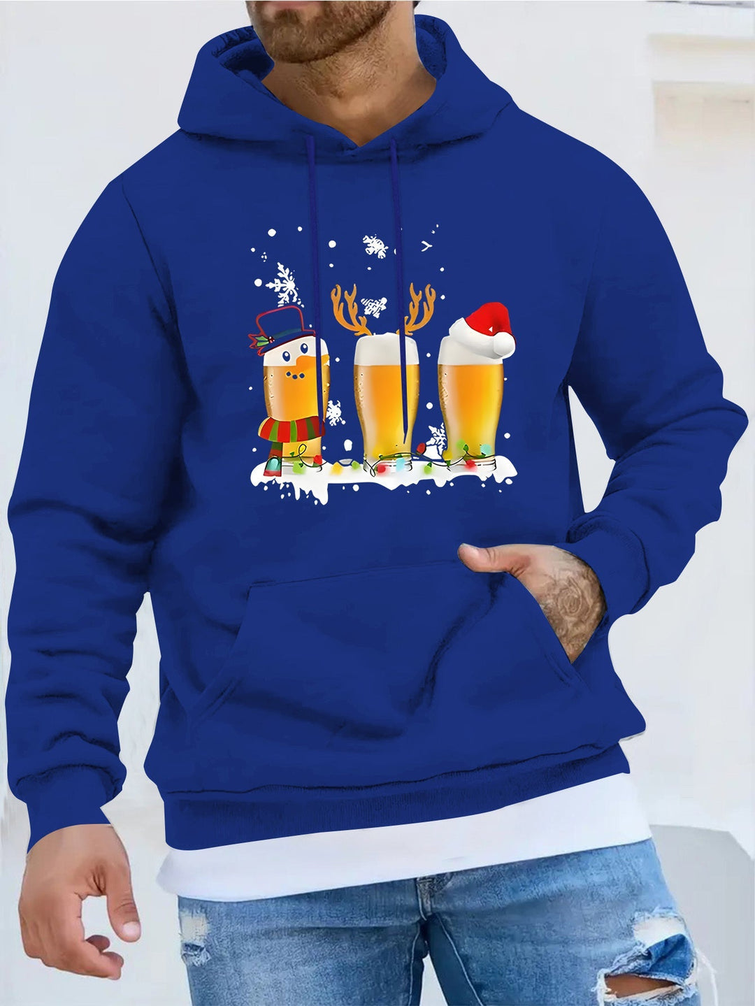 Beer | Casual & sportieve herensweater met kerstbiermok print