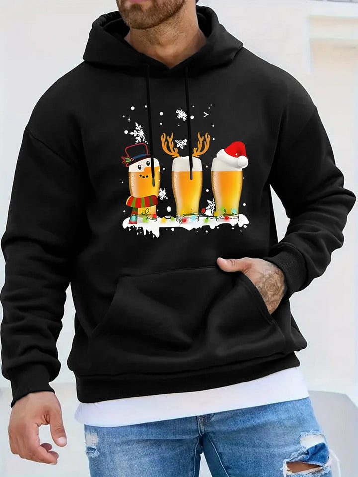 Beer | Casual & sportieve herensweater met kerstbiermok print