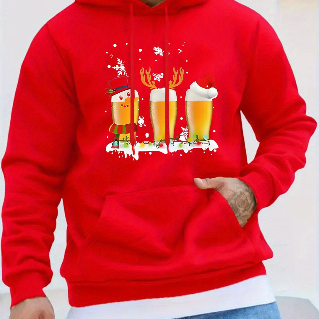 Beer | Casual & sportieve herensweater met kerstbiermok print