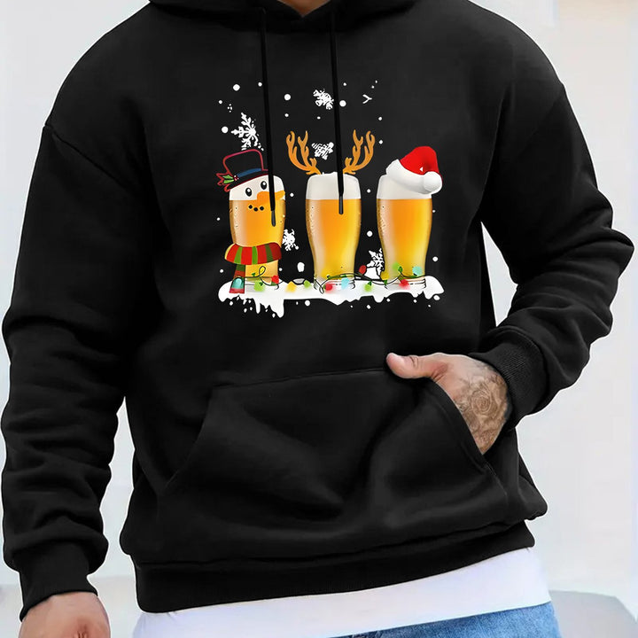 Beer | Casual & sportieve herensweater met kerstbiermok print