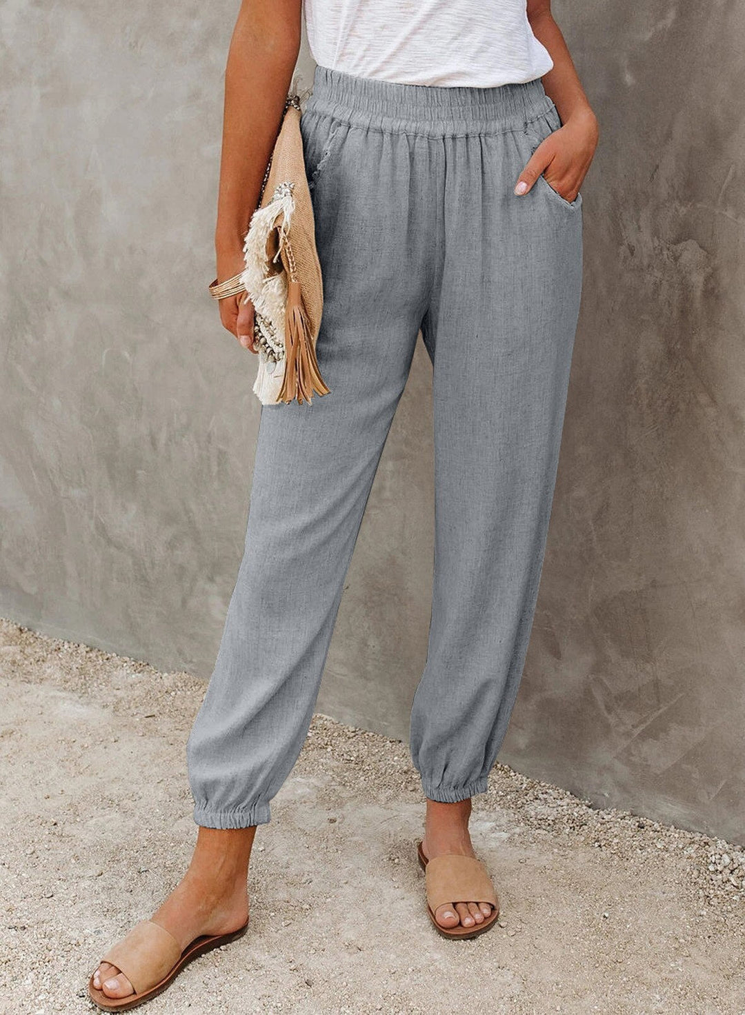 Luchtige Jogger Broek Met Elastische Taille En Zakken