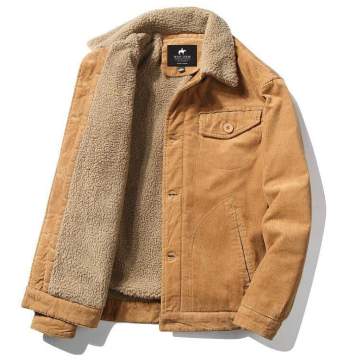 Blake | Trendy corduroy herenjack met bontvoering