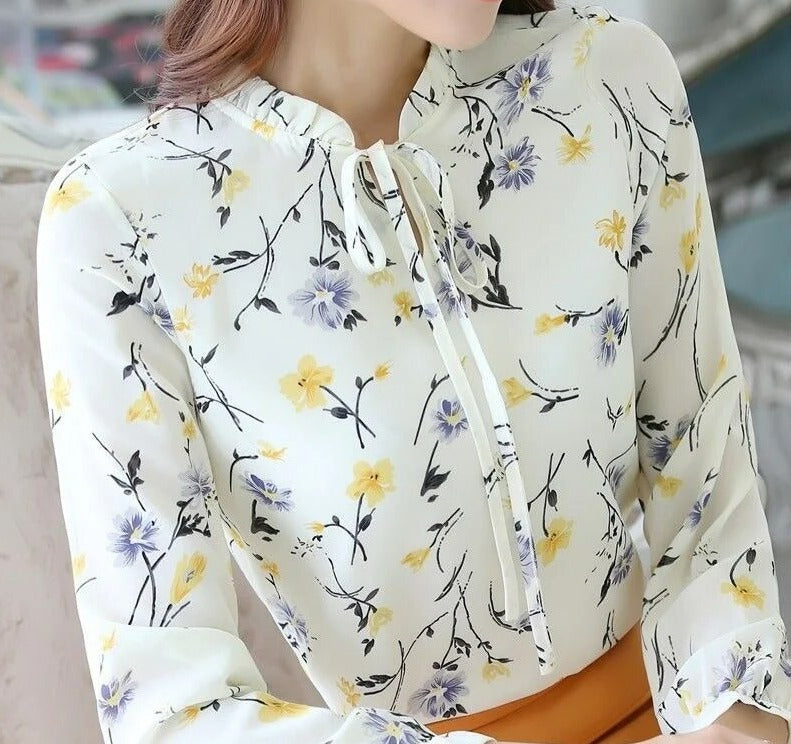 Brice | Vlinderdas Kraag Chiffon Blouse