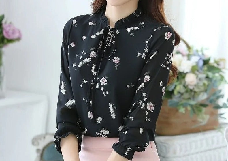 Brice | Vlinderdas Kraag Chiffon Blouse
