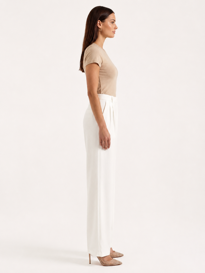 Broek Dames Hoge Taille Wijde Pijpen Casual Formeel