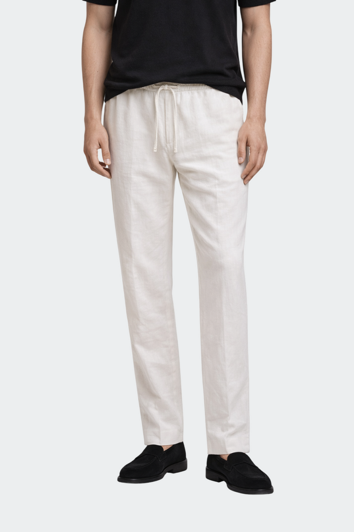 Broek Heren Relaxed Fit Linnen Casual Zomer