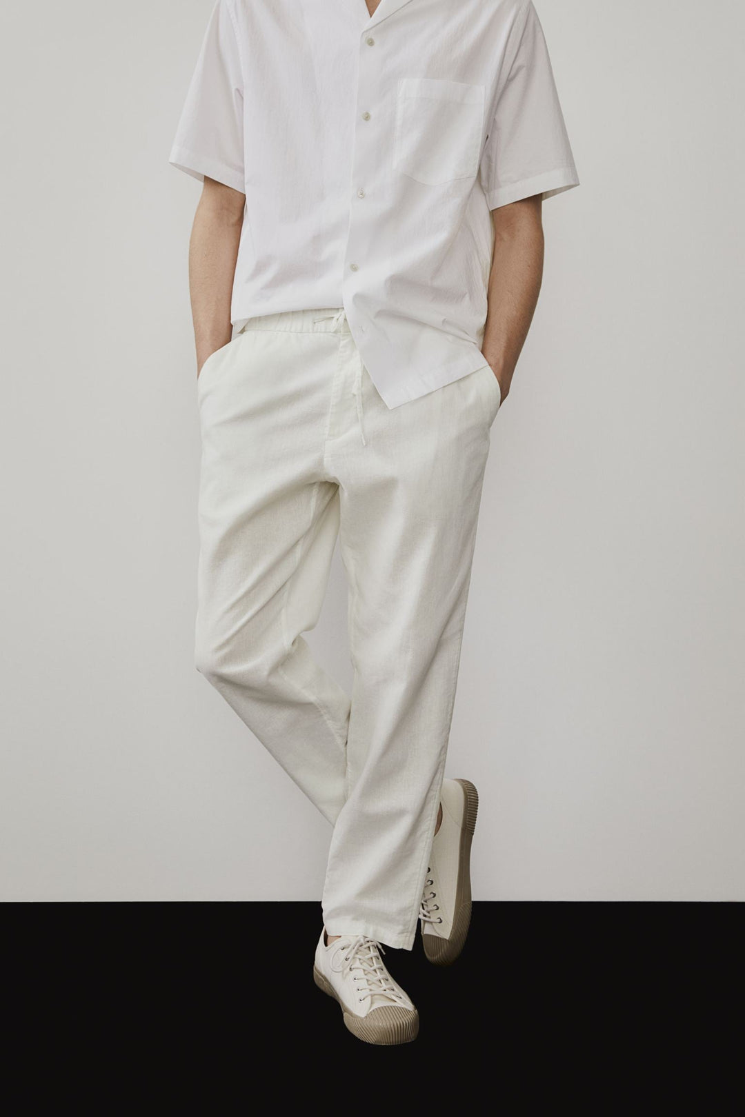 Broek Heren Relaxed Fit Trekkoord Elastische Taille