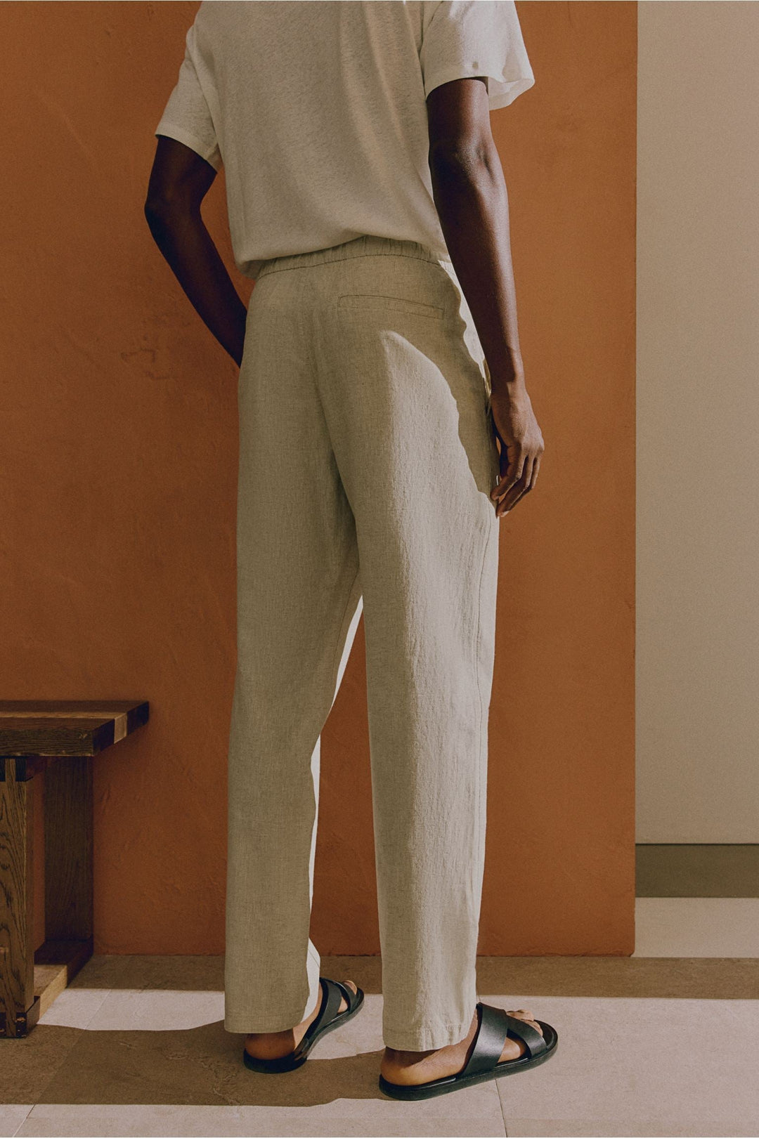Broek Heren Relaxed Fit Trekkoord Elastische Taille