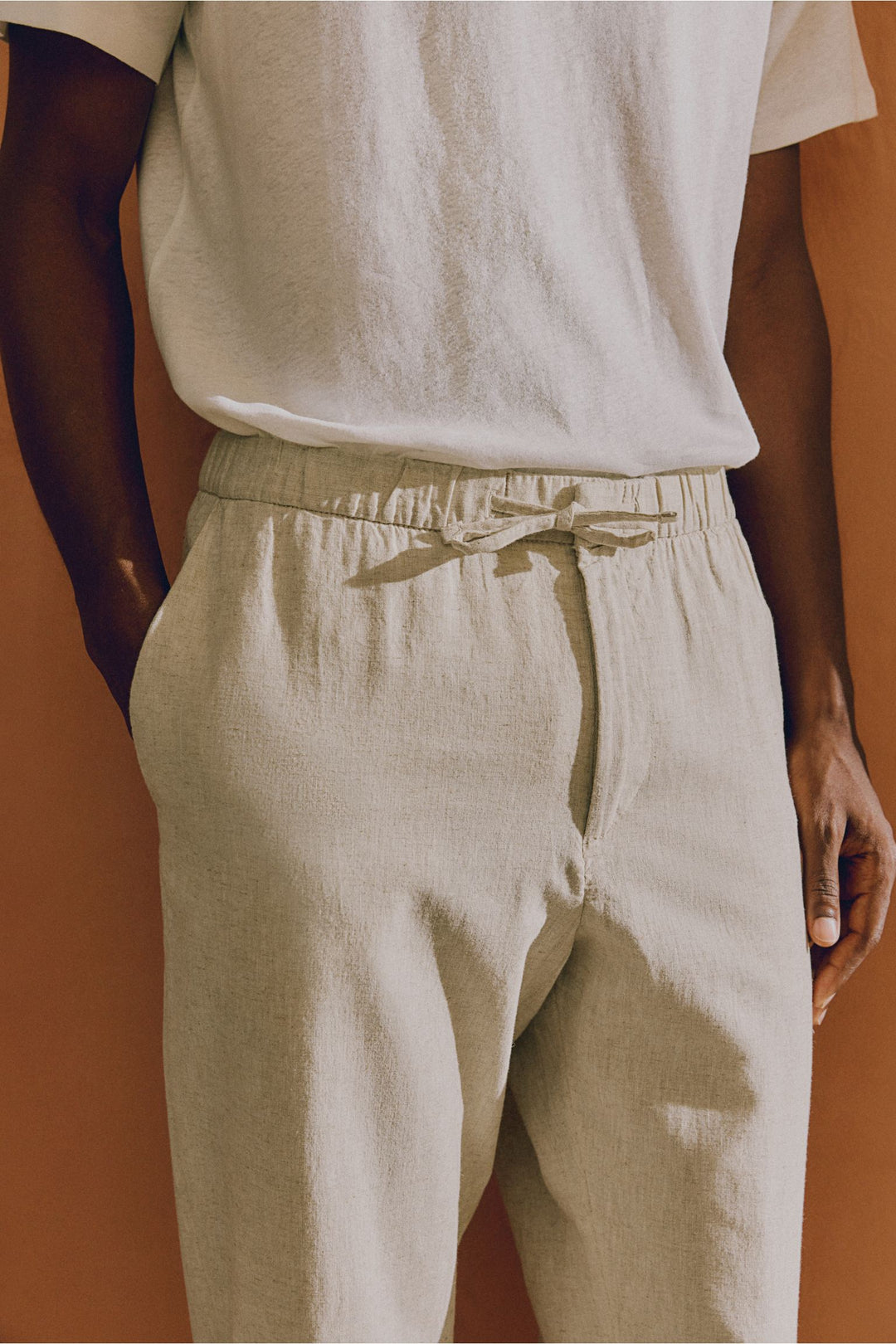 Broek Heren Relaxed Fit Trekkoord Elastische Taille
