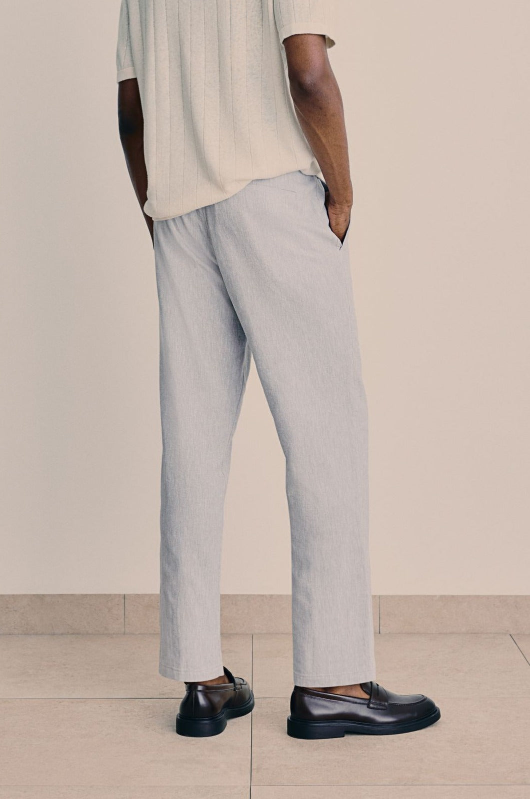 Broek Heren Relaxed Fit Trekkoord Elastische Taille
