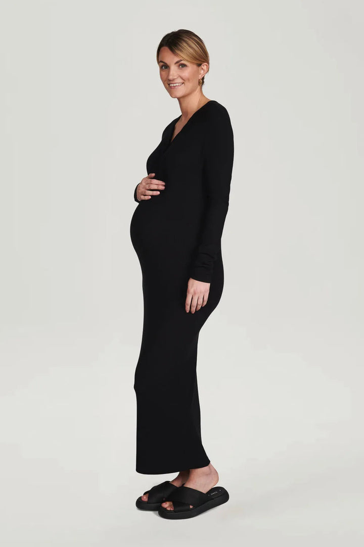Maxi Jurk Dames Zwangerschap V-Hals Elegant Casual Zomer