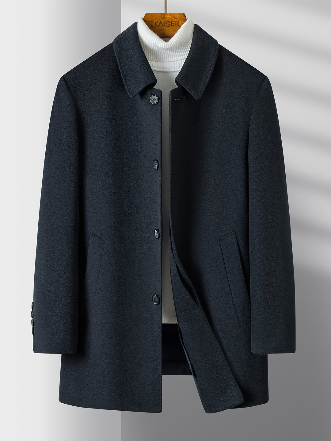 Wollen Blend Overjas Casual Middellang - Regular Fit - Kaiser Mode - KM 58 - Essential in Meerdere Kleuren