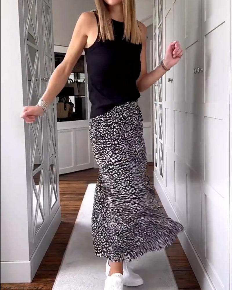 Casual bedrukte lange rok