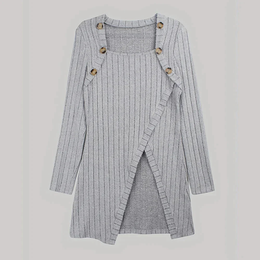 Claudia | Asymmetrische geribbelde cardigan