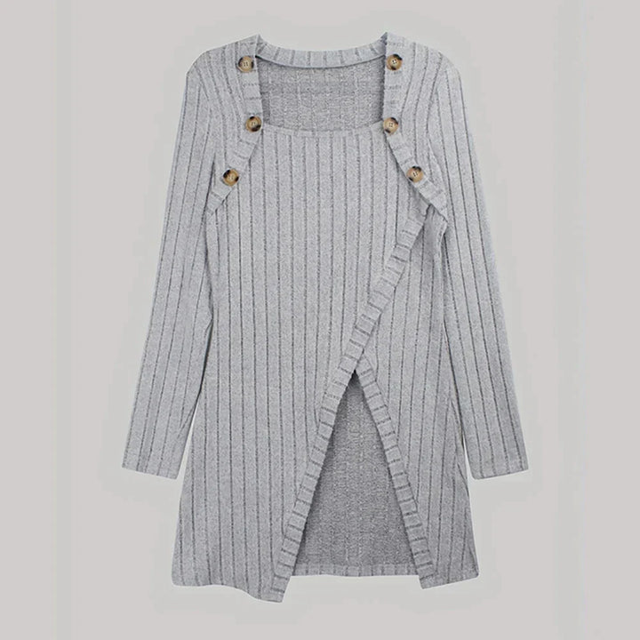 Claudia | Asymmetrische geribbelde cardigan