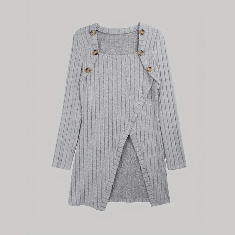 Claudia | Asymmetrische geribbelde cardigan