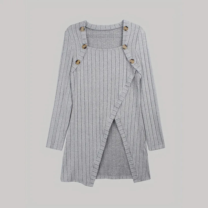 Claudia | Asymmetrische geribbelde cardigan
