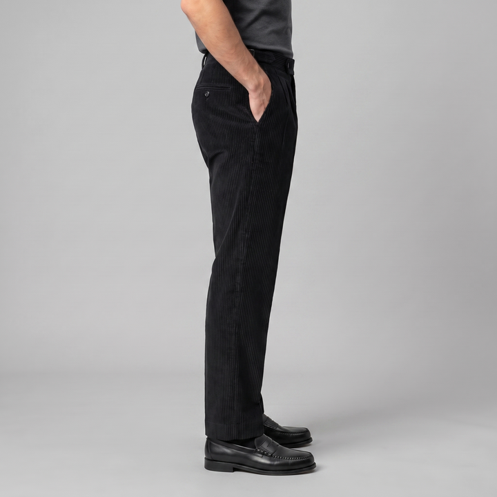 Corduroy Pleated Trousers Heren Klassiek Formeel