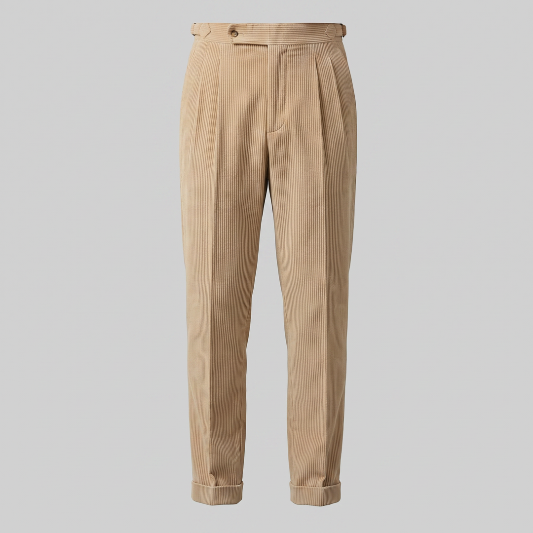 Corduroy Pleated Trousers Heren Klassiek Formeel