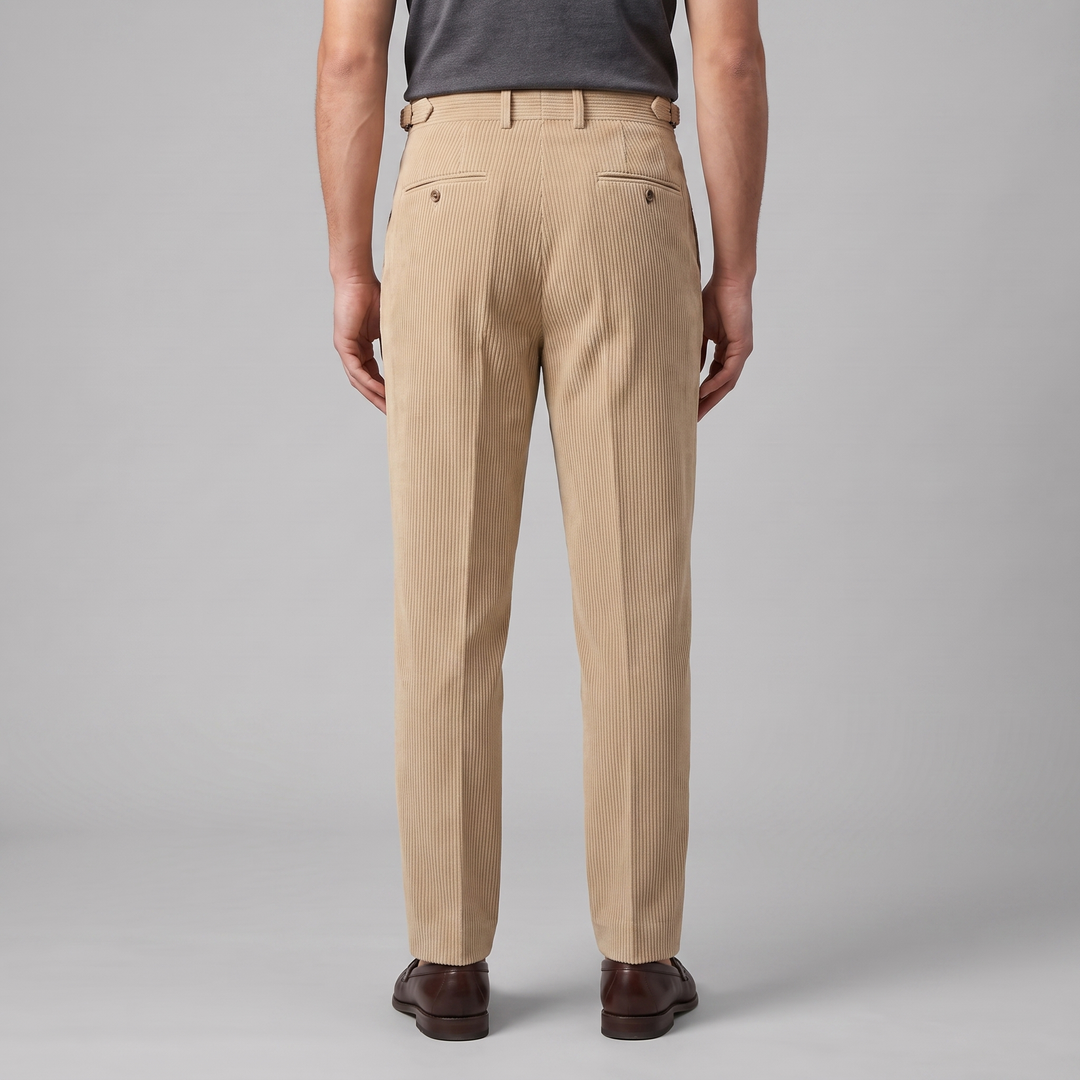 Corduroy Pleated Trousers Heren Klassiek Formeel