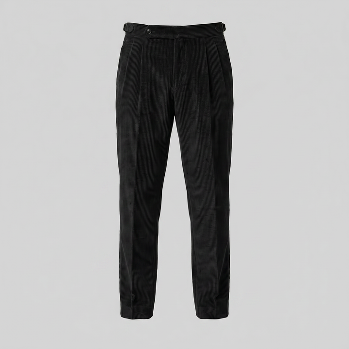 Corduroy Pleated Trousers Heren Tailored Classic Winter