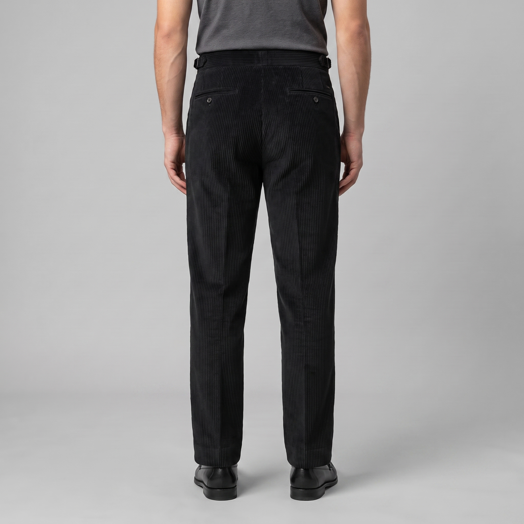 Corduroy Pleated Trousers Heren Tailored Classic Winter