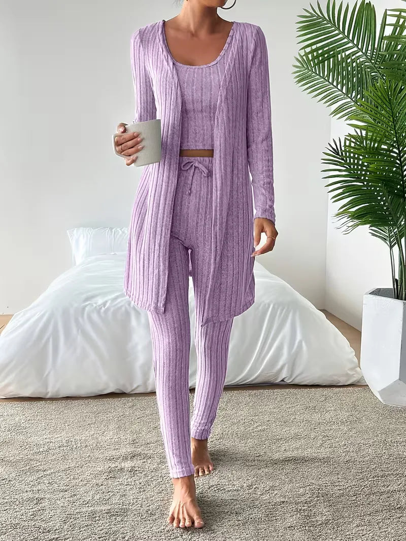 Driedelige set met cardigan