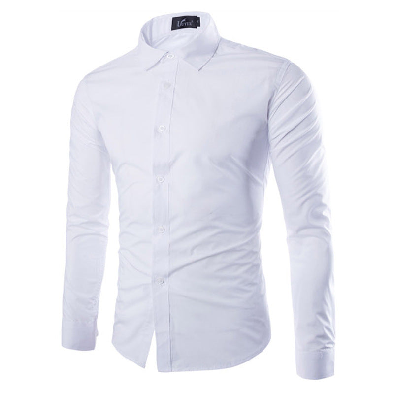 Daan | Effen zwart slim fit heren overhemd