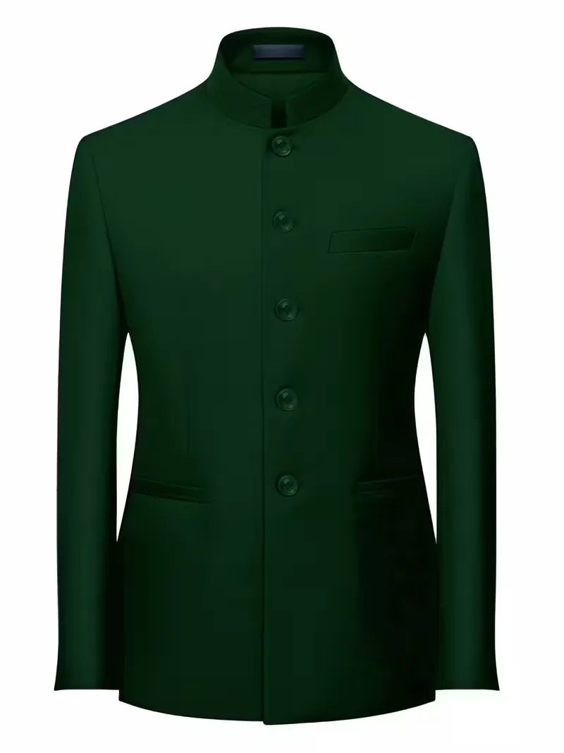 Blazer slim fit met mandarin collar