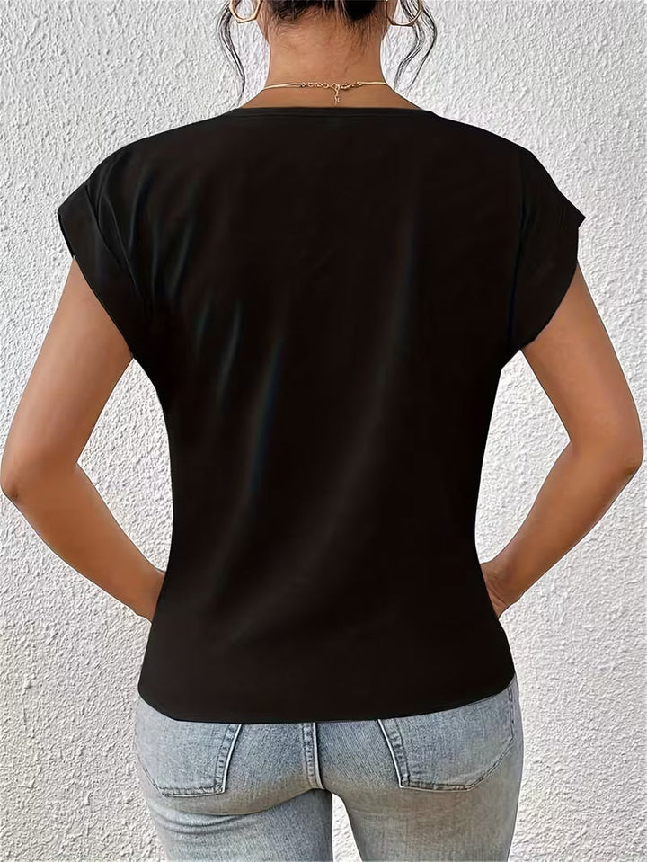 Elegante Top Met V Hals En Gedraaid Detail Voor Dames