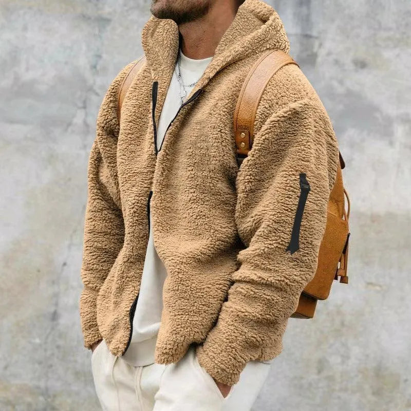 Herenjas - teddy - fleece - Casual Chic - Zacht Materiaal - Perfect voor Lente-Zomer Overgang