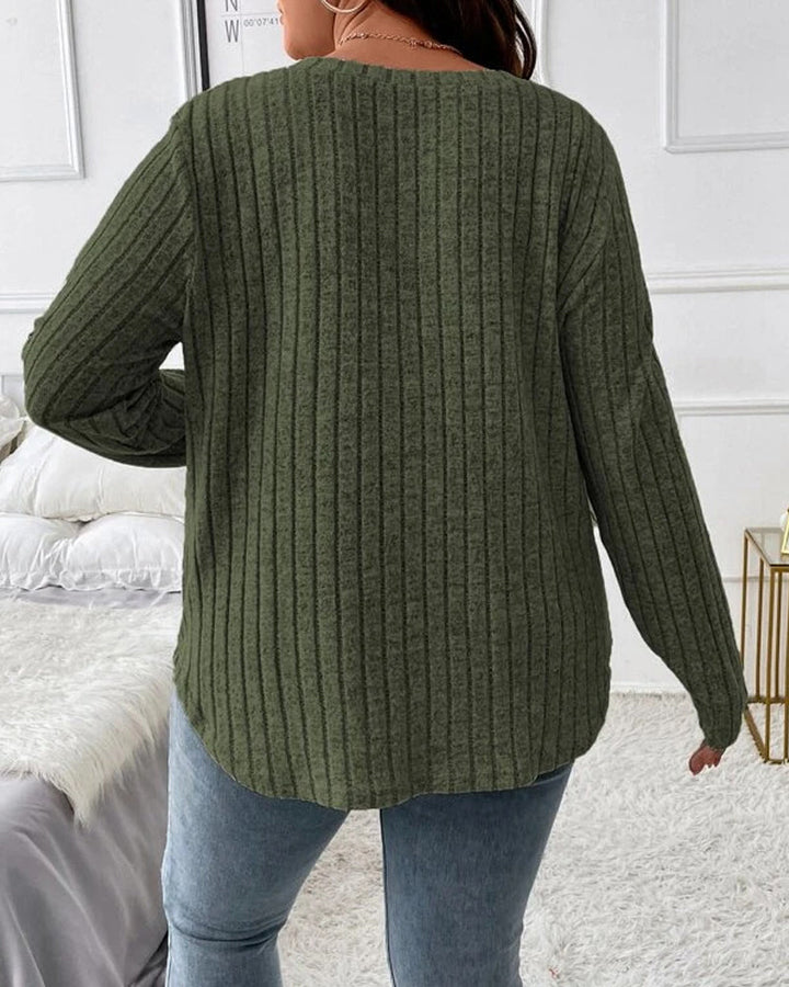 Effen kleur trui met lange mouwen