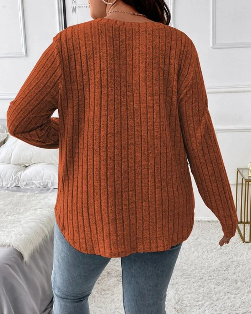 Effen kleur trui met lange mouwen