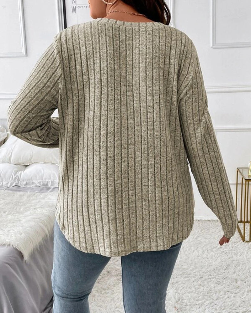 Effen kleur trui met lange mouwen