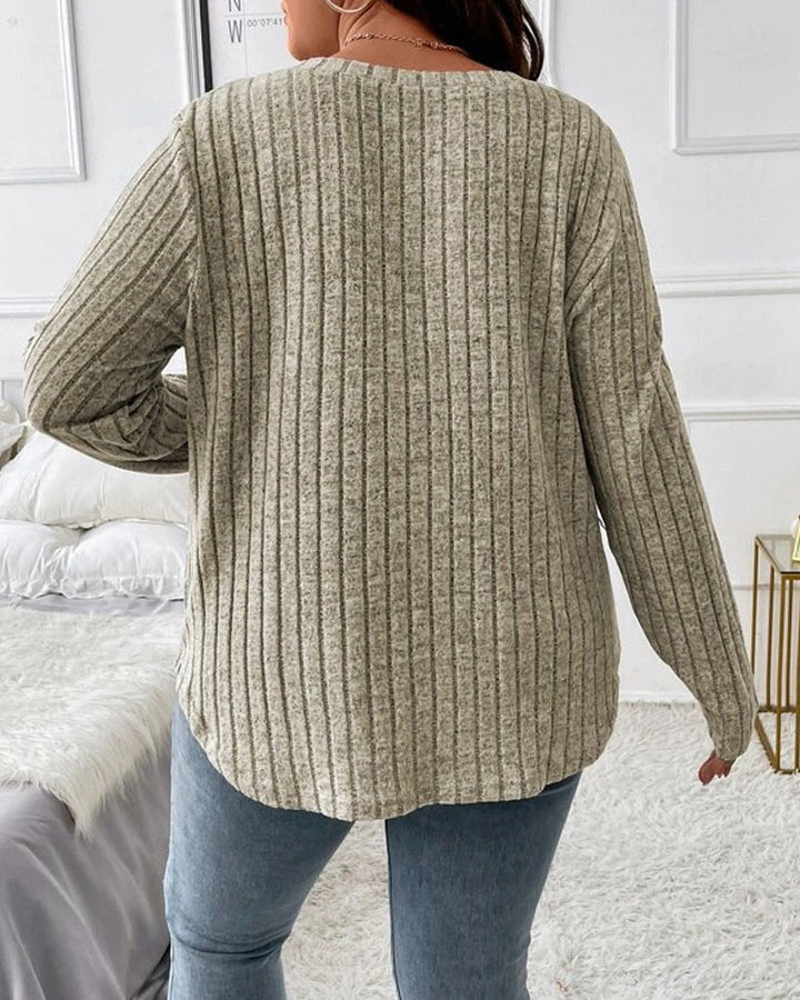 Effen kleur trui met lange mouwen