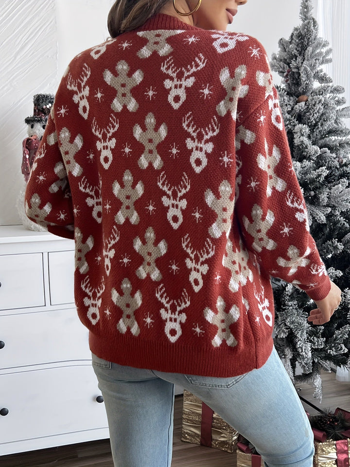 Elin | Elegant gebreid kerstvest met knopen