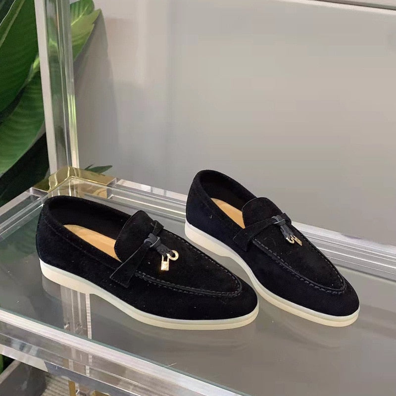 Elin | Suede dames loafers