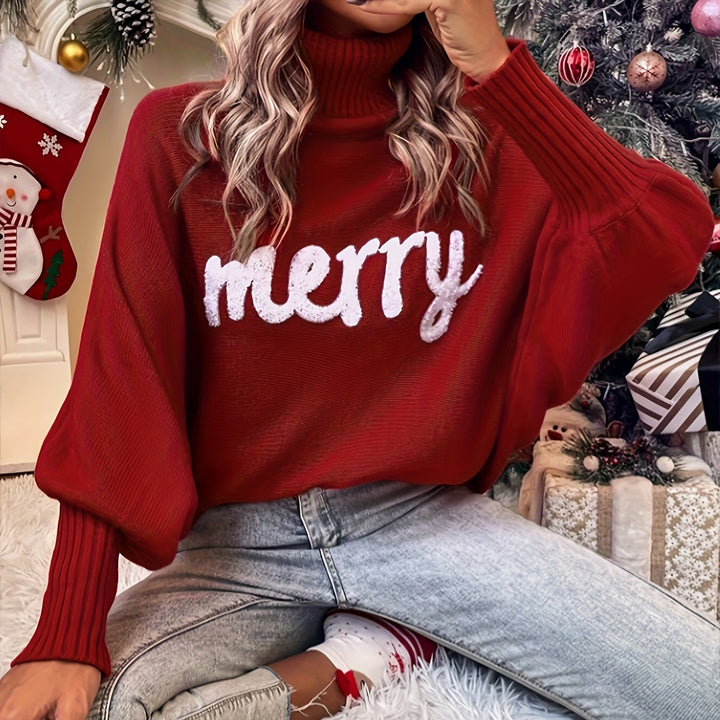 Elin | Vrolijke kersttruien met vleermuismouwen en elegante col voor dames
