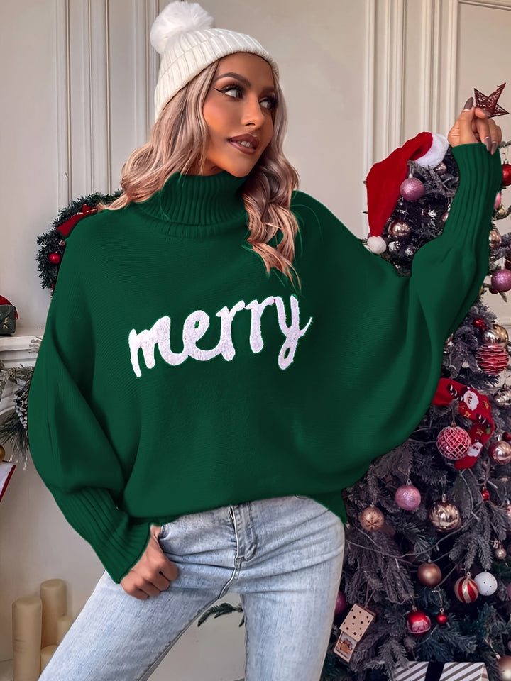 Elin | Vrolijke kersttruien met vleermuismouwen en elegante col voor dames