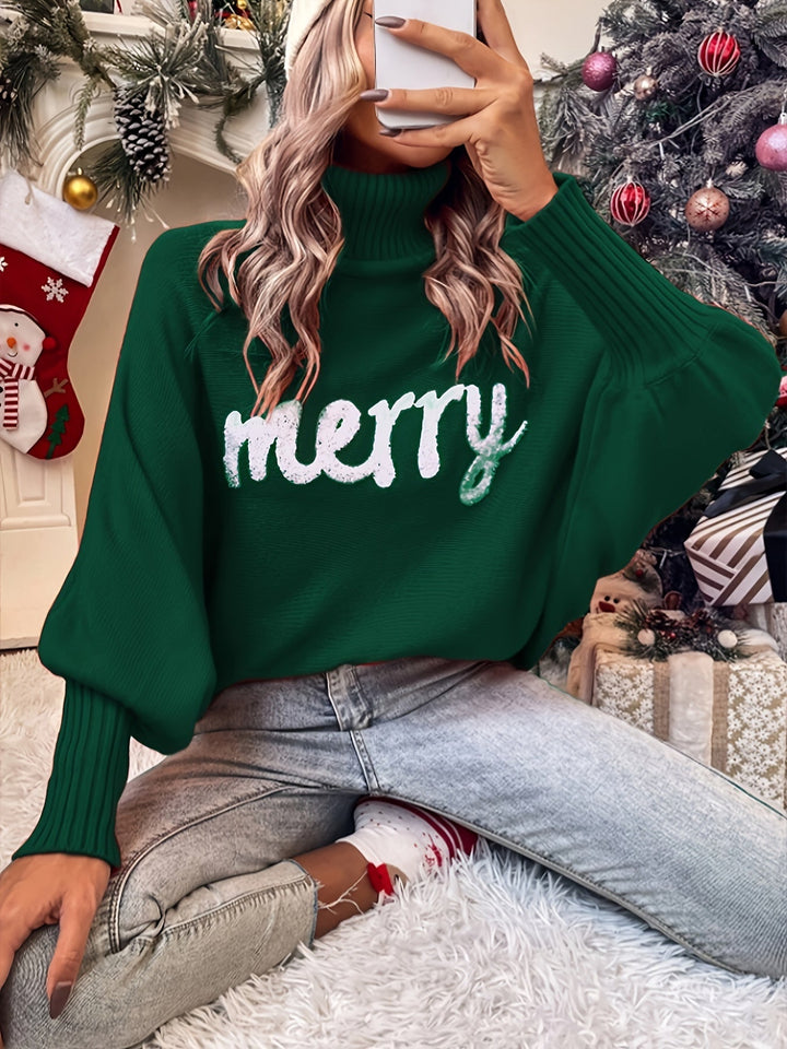 Elin | Vrolijke kersttruien met vleermuismouwen en elegante col voor dames