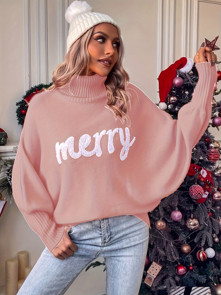Elin | Vrolijke kersttruien met vleermuismouwen en elegante col voor dames
