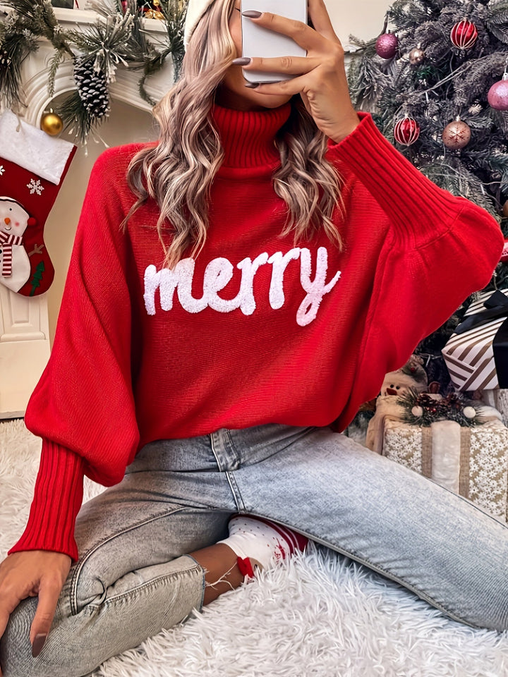 Elin | Vrolijke kersttruien met vleermuismouwen en elegante col voor dames