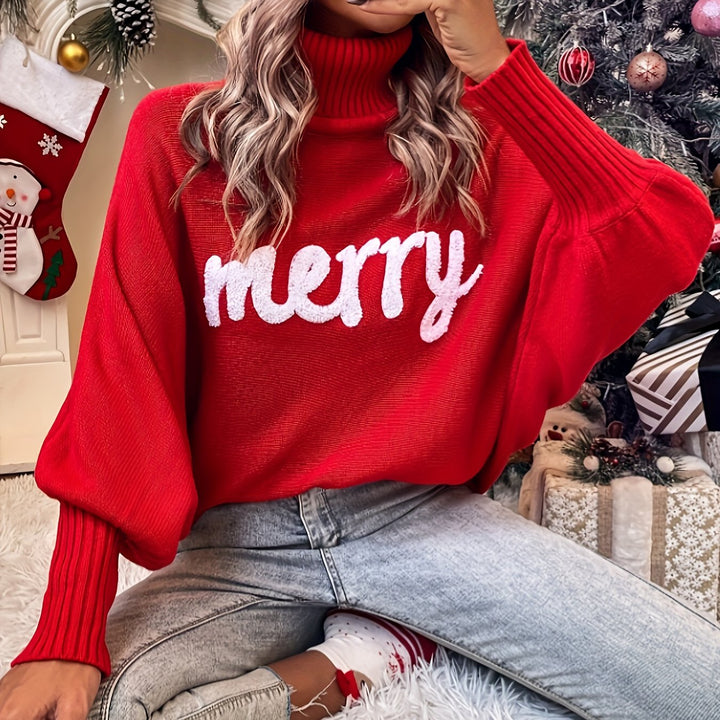 Elin | Vrolijke kersttruien met vleermuismouwen en elegante col voor dames
