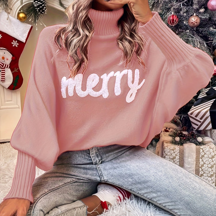 Elin | Vrolijke kersttruien met vleermuismouwen en elegante col voor dames