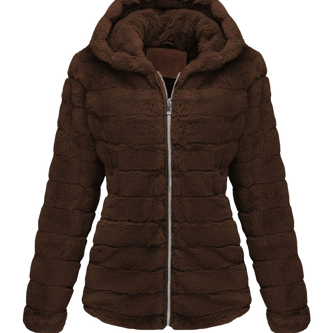 Elise | Stijlvolle effen kleur teddy jas