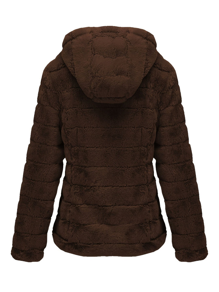 Elise | Stijlvolle effen kleur teddy jas