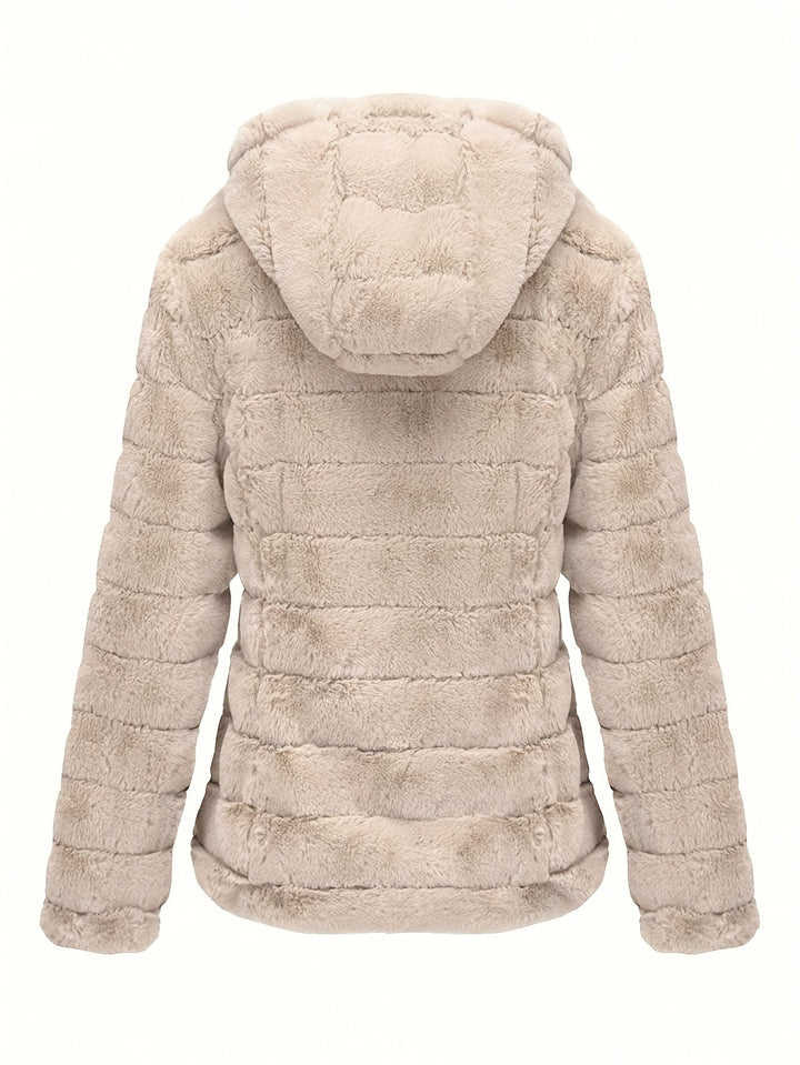 Elise | Stijlvolle effen kleur teddy jas