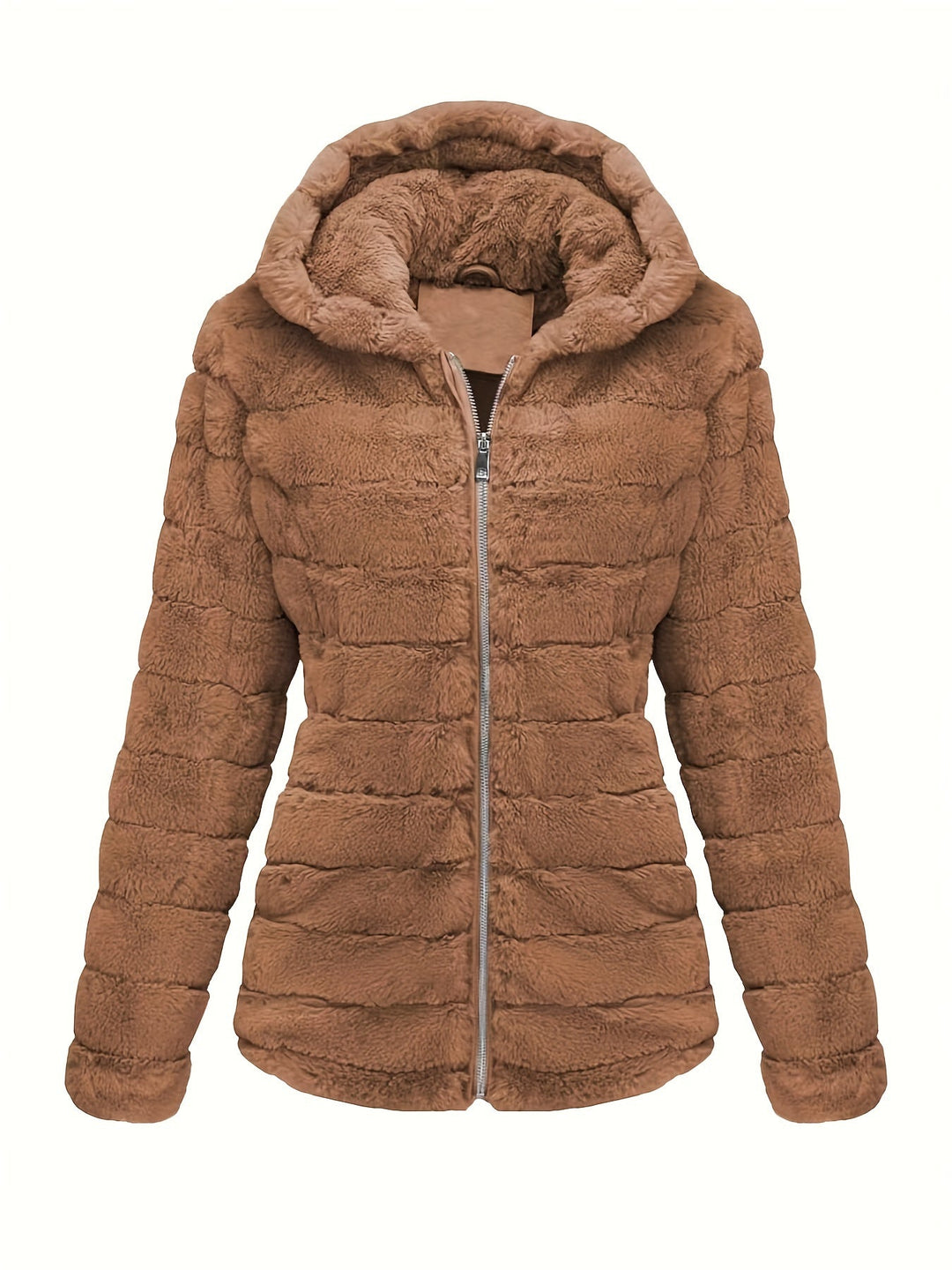 Elise | Stijlvolle effen kleur teddy jas
