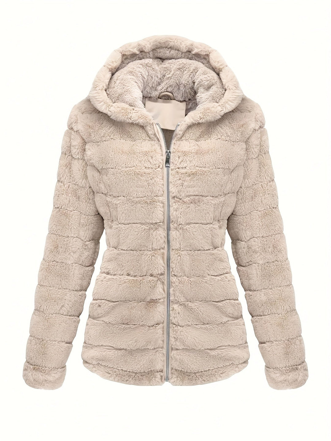 Elise | Stijlvolle effen kleur teddy jas