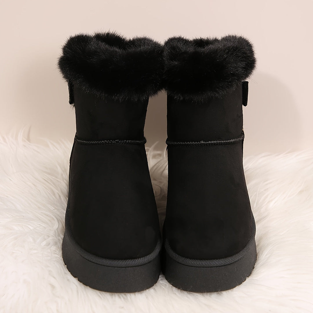 Ella | Pluizig gevoerde winterlaarzen met effen kleur